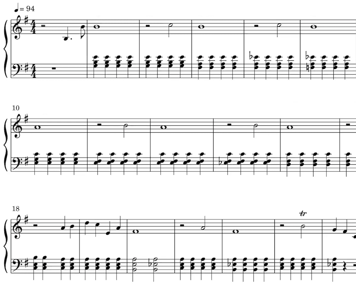 Sheet music preview